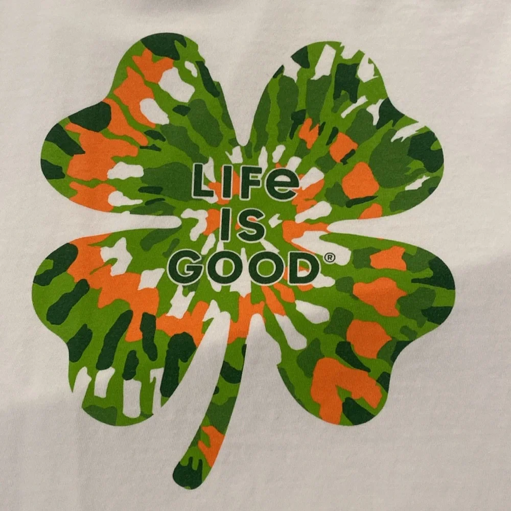 EUC Life is Good Men’s Crusher Tee Size Large Lucky 🍀 - Picture 4 of 7